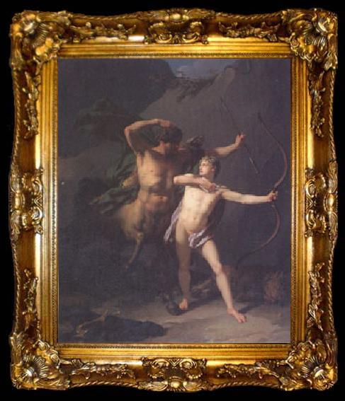 framed  Baron Jean-Baptiste Regnault The Education of Achilles by the Centaur Chiron (mk05), ta009-2